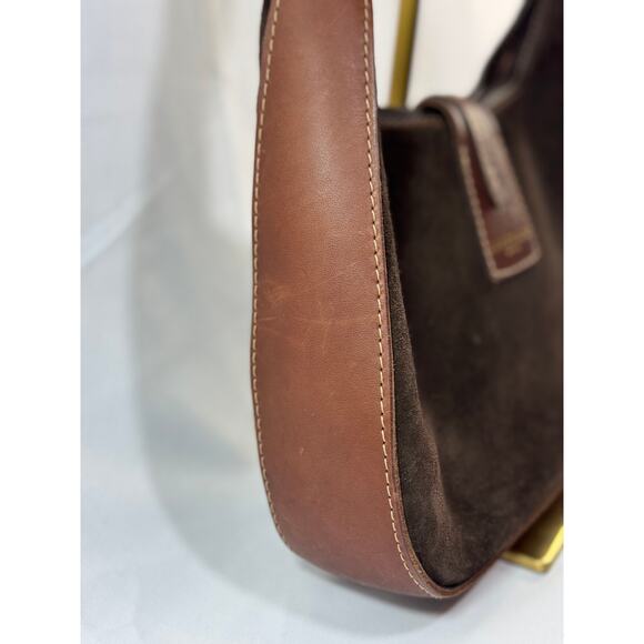 Coronado Dark Chocolate Suede Concealed Carry Purse with Brown Leather Strap - Picture 4 of 16